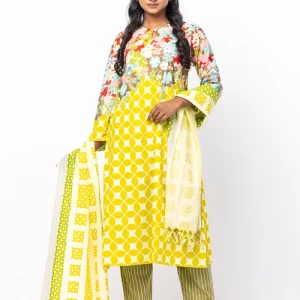 Light Yellow Embroidered Punching Block Beauty Theme Shalwar Kameez