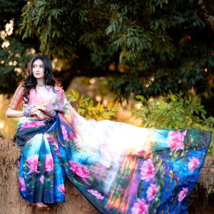 Lotus leaf water Saree